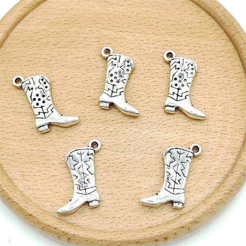 Pendentifs de chaussures en alliage de zinc, Plaqué de couleur d'argent, DIY, 15x21mm, 100PC/sac, Vendu par sac