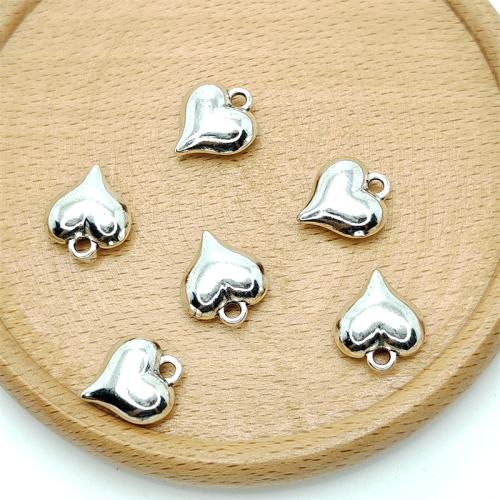 Tibetan Style Heart Pendants, antique silver color plated, DIY, 13x15mm, 100PCs/Bag, Sold By Bag