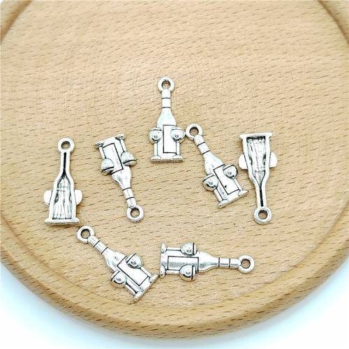 Tibetan Style Pendants, Winebottle, antique silver color plated, DIY, 8x20mm, 100PCs/Bag, Sold By Bag