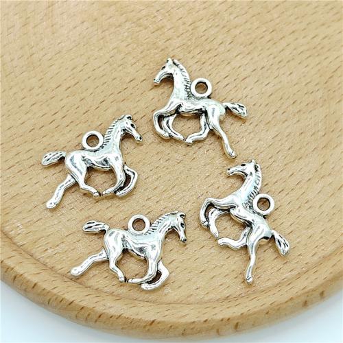 Tibetan Style Animal Pendants, Horse, antique silver color plated, DIY, 21x13mm, 100PCs/Bag, Sold By Bag