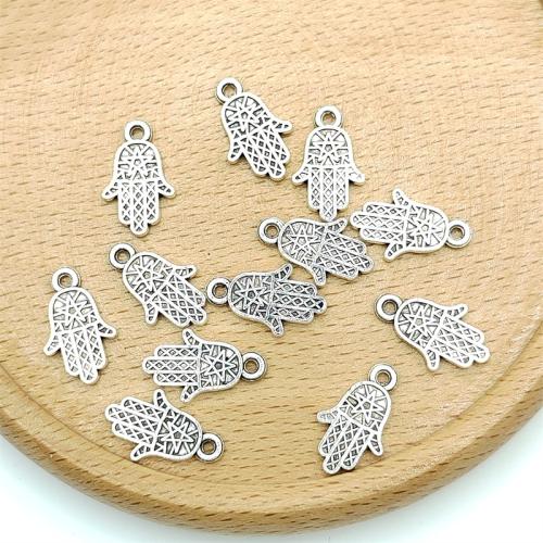 Tibetan Style Hand Pendants, antique silver color plated, DIY, 10x16mm, 100PCs/Bag, Sold By Bag