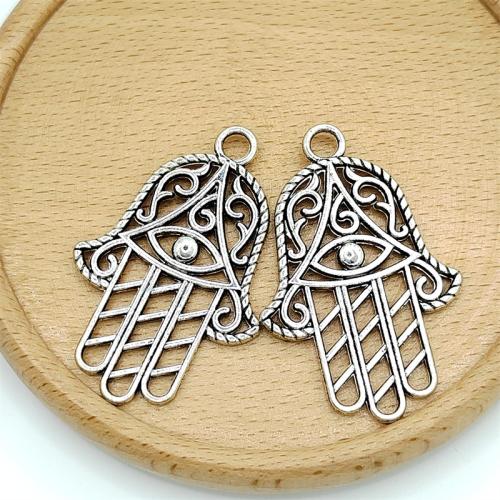 Tibetan Style Hand Pendants, antique silver color plated, DIY, 35x48mm, 100PCs/Bag, Sold By Bag