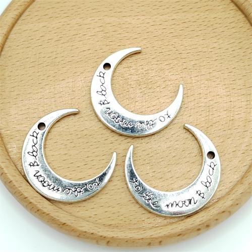 Tibetan Style Moon Pendants, antique silver color plated, DIY, 27x30mm, 100PCs/Bag, Sold By Bag