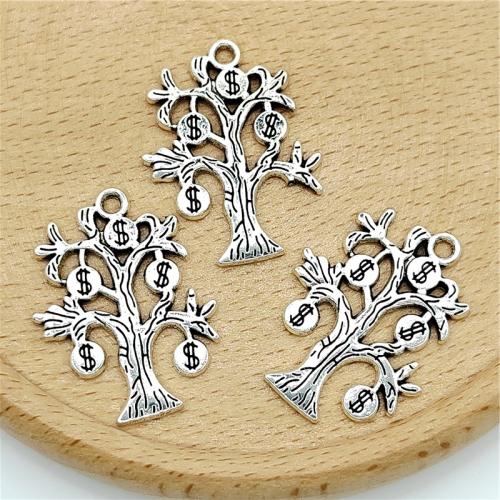 Tibetan Style Pendants, Tree, antique silver color plated, DIY, 22x29mm, 100PCs/Bag, Sold By Bag