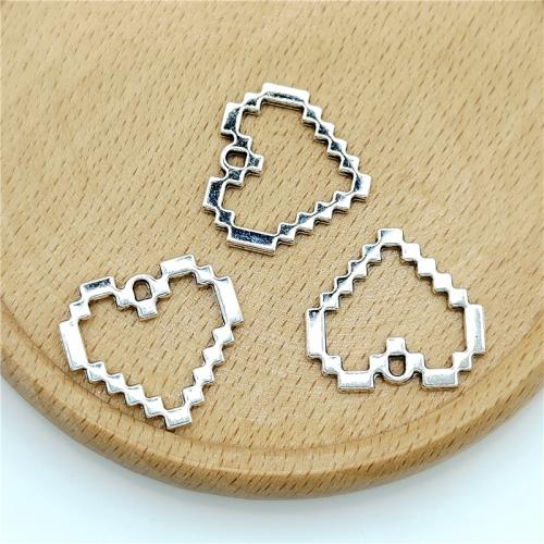 Tibetan Style Heart Pendants, antique silver color plated, DIY, 24x22mm, 100PCs/Bag, Sold By Bag