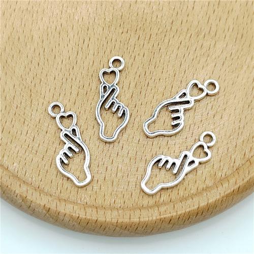 Tibetan Style Hand Pendants, antique silver color plated, DIY, 9x23mm, 100PCs/Bag, Sold By Bag