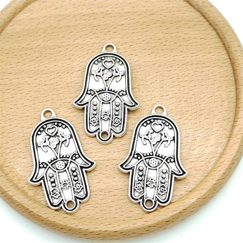 Tibetan Style Hand Pendants, antique silver color plated, DIY, 23x37mm, 100PCs/Bag, Sold By Bag