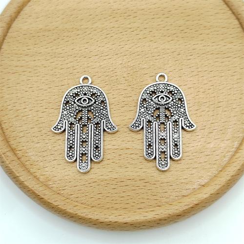 Tibetan Style Hand Pendants, antique silver color plated, DIY, 22x33mm, 100PCs/Bag, Sold By Bag