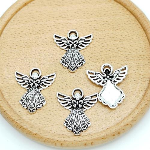 Tibetan Style Pendants, Angel, antique silver color plated, DIY, 23x26mm, 100PCs/Bag, Sold By Bag