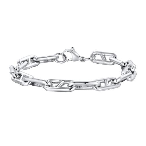 Stainless Steel Jewelry Bracelet, 304 Stainless Steel, fashion jewelry & for man, original color, 8mm, Length:Approx 21.5 cm, Sold By PC