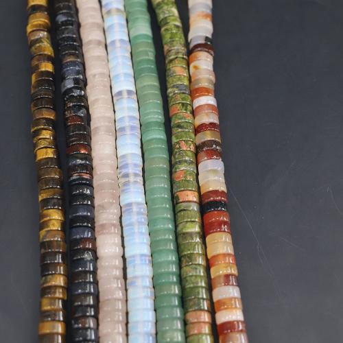 Gemstone Jewelry Beads, Natural Stone, Flat Round, DIY & different materials for choice, more colors for choice, nickel, lead & cadmium free, 10x5mm, 50PCs/Strand, Sold By Strand