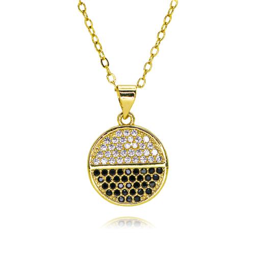 Collier en laiton cubique Zircon Micro Pave, Placage de couleur d'or, Forme différente pour le choix & bijoux de mode & pavé de micro zircon & pour femme, plus de couleurs à choisir, protéger l'environnement, sans nickel, plomb et cadmium, Longueur:Environ 45 cm, Vendu par PC