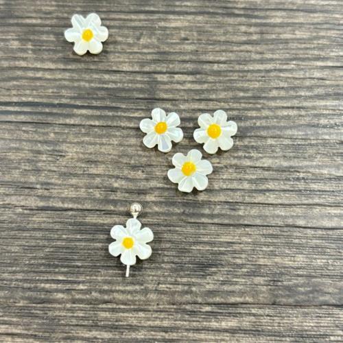 White Lip Shell Beads, Flower, DIY & different size for choice, white, Sold By PC