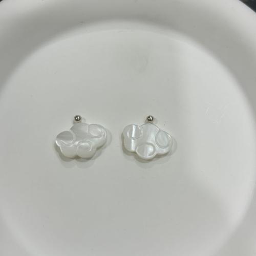 White Lip Shell Beads, Cloud, DIY, white, 13x18mm, Sold By PC