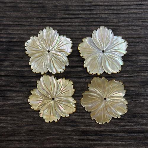 Yellow Lip Shell Beads, Flower, DIY & different size for choice, yellow, Sold By PC