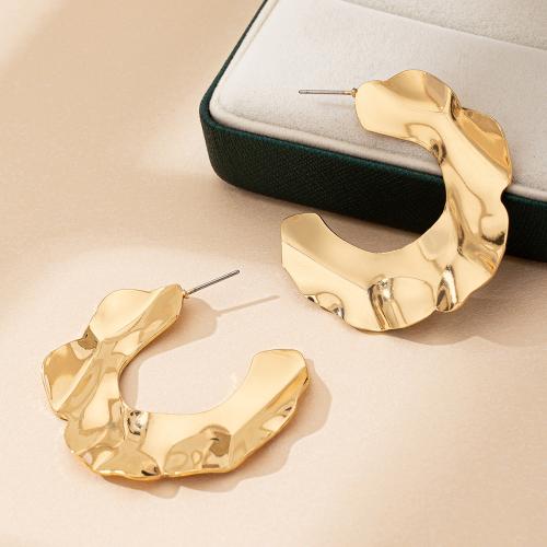 Boucles d'oreilles fer, Placage, pour femme, Or, Vendu par paire