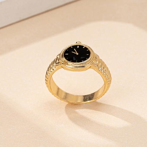 Tibetan Style Finger Ring, Watch, plated, for woman & enamel, more colors for choice, Sold By PC