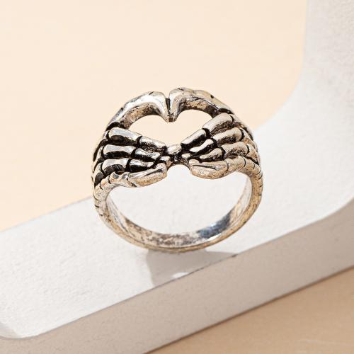 Tibetan Style Finger Ring, plated, for woman, silver color, Sold By PC