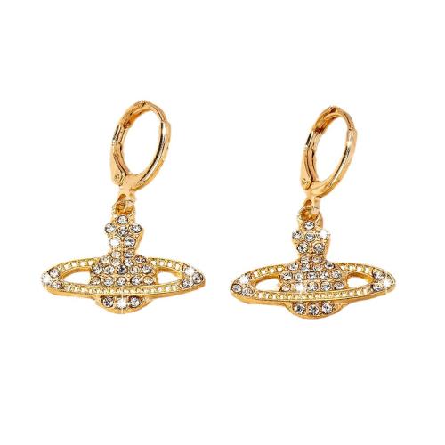 Tibetan Style Huggie Hoop Drop Earring, plated, different styles for choice & micro pave cubic zirconia & for woman, gold, Sold By Pair