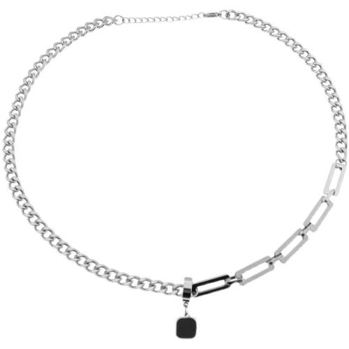 Titanium Steel Necklace, sideways chain & different styles for choice & for man, original color, Length:Approx 16-20 Inch, Sold By PC