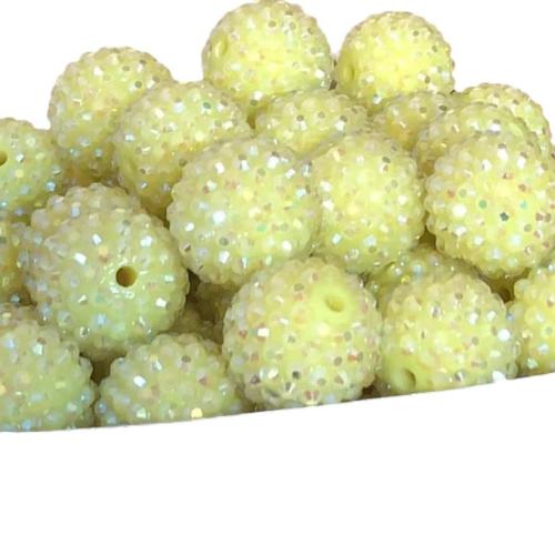 Resin Jewelry Beads, with Acrylic, DIY & different size for choice, yellow, 5PCs/Bag, Sold By Bag