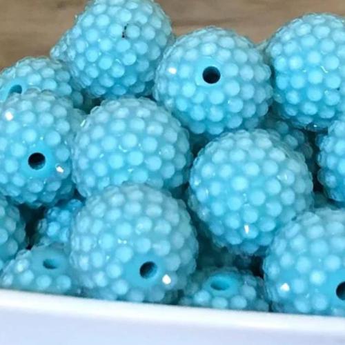 Resin Jewelry Beads, with Acrylic, DIY & different size for choice, blue, 5PCs/Bag, Sold By Bag