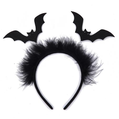 tissu Bande de cheveux, Halloween Design & pour femme, noire, 215x245mm, Vendu par PC