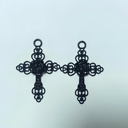 Tibetan Style Cross Pendants, with Acrylic, DIY, 30x50mm, Sold By PC