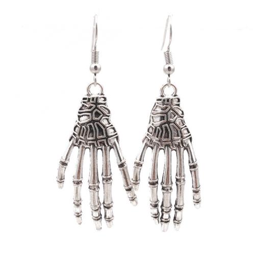 Tibetan Style Drop Earring, Halloween Design & fashion jewelry & for woman, 60x22mm, Sold By Pair