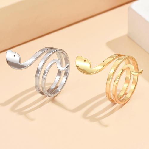 Stainless Steel Finger Ring, 304 Stainless Steel, Snake, fashion jewelry & for woman, more colors for choice, US Ring Size:7, Sold By PC