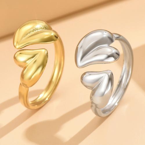 Stainless Steel Finger Ring, 304 Stainless Steel, Heart, fashion jewelry & for woman, more colors for choice, US Ring Size:7, Sold By PC