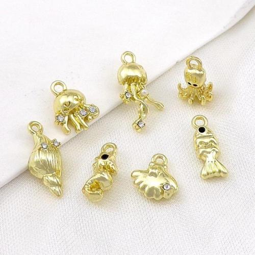 Tibetan Style Rhinestone Pendants, gold color plated, DIY & different size for choice & with rhinestone, more colors for choice, nickel, lead & cadmium free, Approx 100PCs/Bag, Sold By Bag