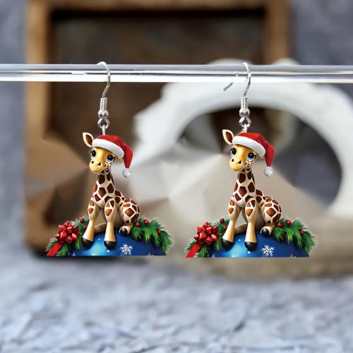 Acrylic Drop Earring, Giraffe, cute & for woman, Sold By Pair