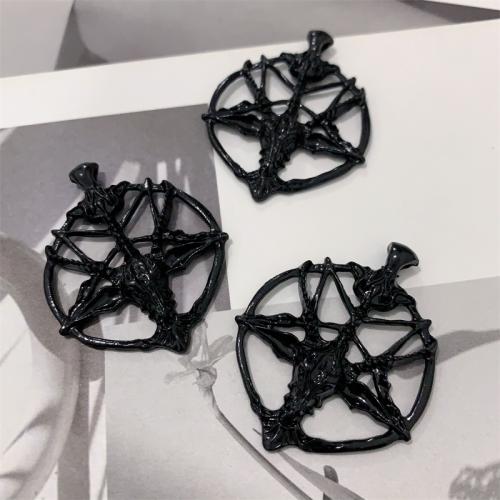 Pendentifs en alliage de zinc, Placage, DIY, noire, 35x44mm, 100PC/sac, Vendu par sac