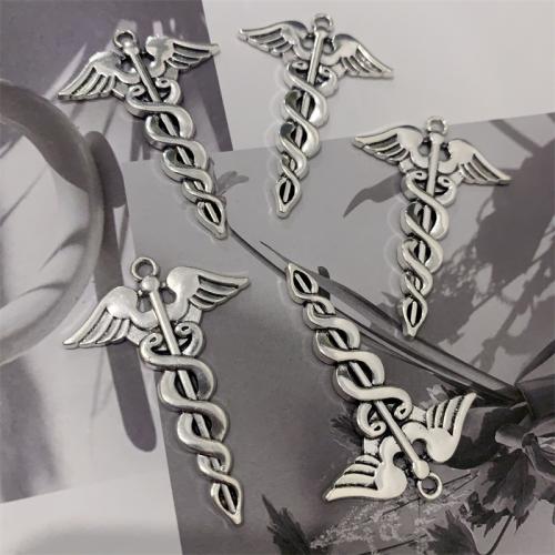 Wing Shaped Tibetan Style Pendants, antique silver color plated, DIY, black, 37x53mm, 100PCs/Bag, Sold By Bag