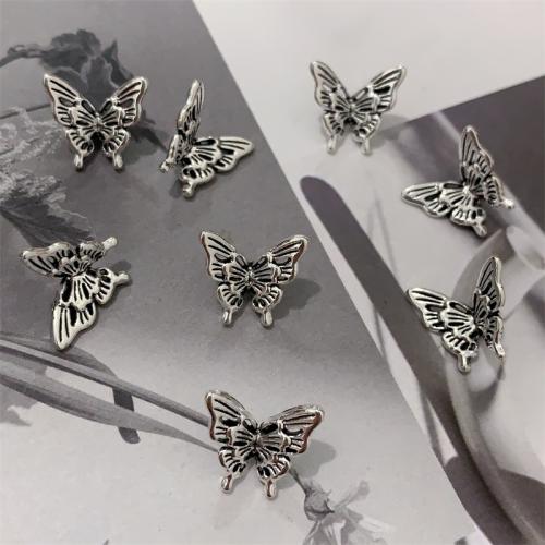 Colgantes Animales de Aleación de Zinc, Mariposa, chapado en color de plata antigua, Bricolaje, 15x14mm, 100PCs/Bolsa, Vendido por Bolsa