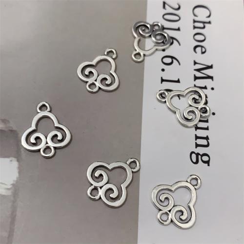 Tibetan Style Connector, Quarter Tila, antique silver color plated, DIY & 1/1 loop, 15x18mm, 100PCs/Bag, Sold By Bag