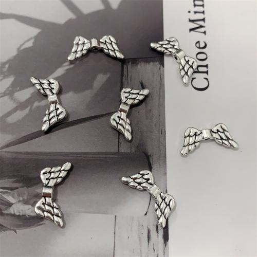 Tibetan Style Jewelry Beads, Wing Shape, antique silver color plated, DIY, 19x9mm, 100PCs/Bag, Sold By Bag