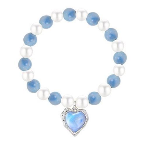 Stainless Steel Jewelry Bracelet, 304 Stainless Steel, with Agate & Plastic Pearl, fashion jewelry & different styles for choice & for woman, Length:5.9 Inch, Sold By PC