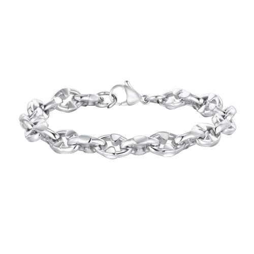 Stainless Steel Jewelry Bracelet, 304 Stainless Steel, fashion jewelry & for man & hollow, original color, Length:8.66 cm, Sold By PC