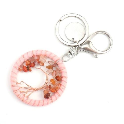 Bag Purse Charms Keyrings Keychains, Natural Stone, with brass wire, handmade, different materials for choice & for woman & hollow, Sold By PC