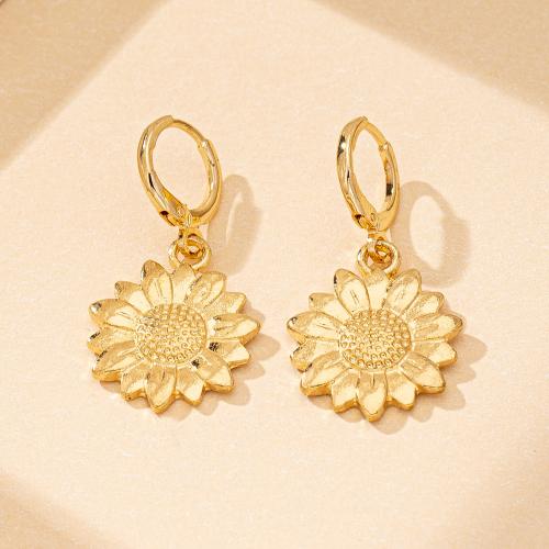 Tibetan Style Drop Earrings, plated, for woman, gold, Sold By Pair