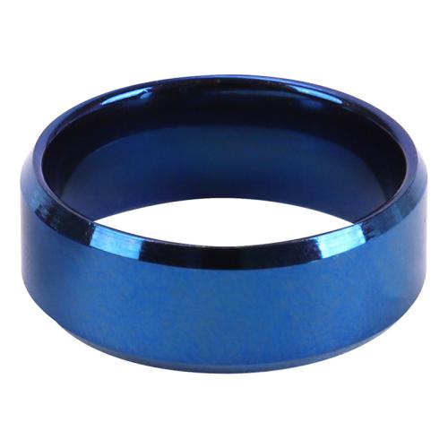 Bague acier titane, poli, unisexe & normes différentes pour le choix, bleu, Vendu par PC