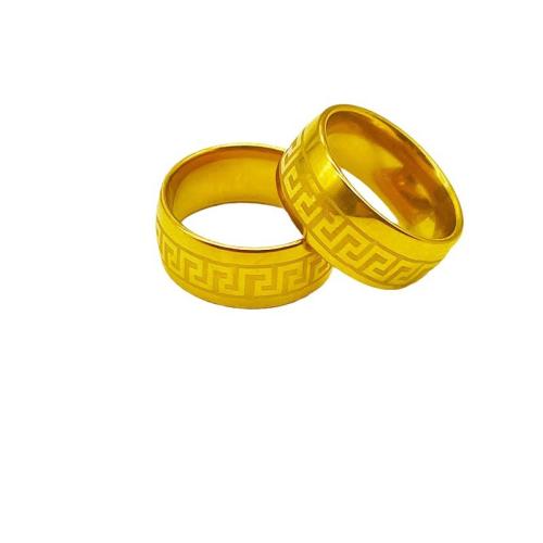 Titanium Steel Finger Ring, Unisex & different size for choice, golden, Sold By PC