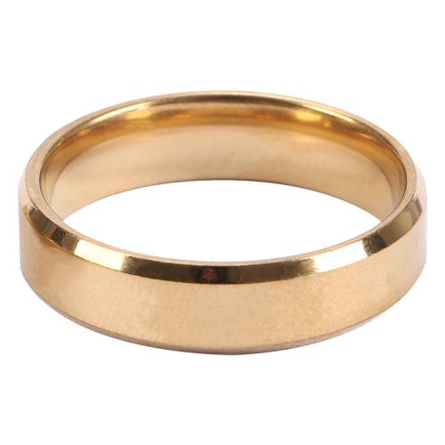 Titanium Steel Finger Ring, polished, Unisex & different size for choice, golden, Sold By PC