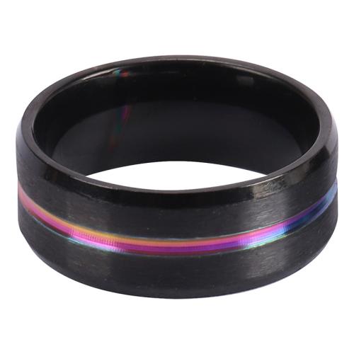 Titanium Steel Finger Ring, Unisex & different size for choice, black, Sold By PC