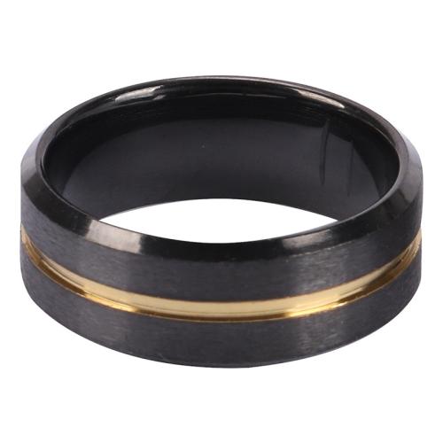 Titanium Steel Finger Ring, Unisex & different size for choice, black, Sold By PC