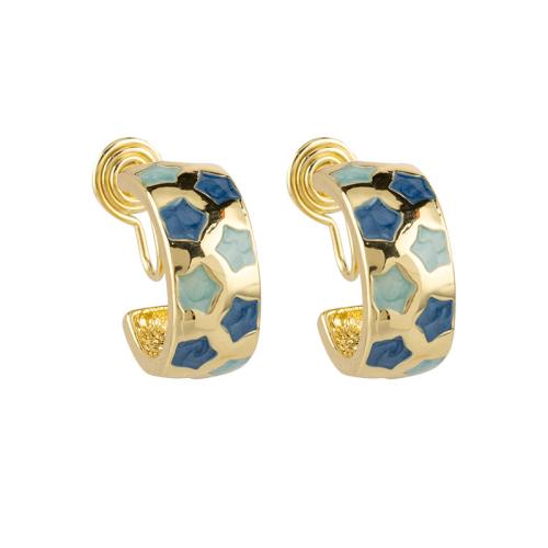 Tibetan Style Stud Earring, plated, different styles for choice & for woman & enamel, golden, 8x20mm, Sold By Pair