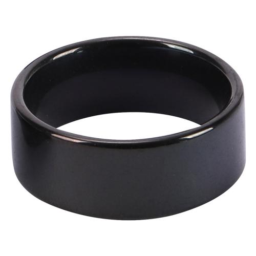 Titanium Steel Finger Ring, polished, Unisex & different size for choice, black, Sold By PC