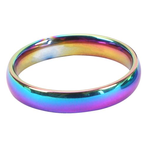 Titanium Steel Finger Ring, polished, Unisex & different size for choice, multi-colored, Sold By PC